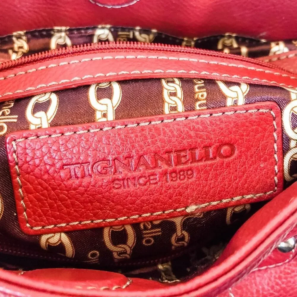 Vintage Tignanello Maroon Red Leather Hobo Bag‎